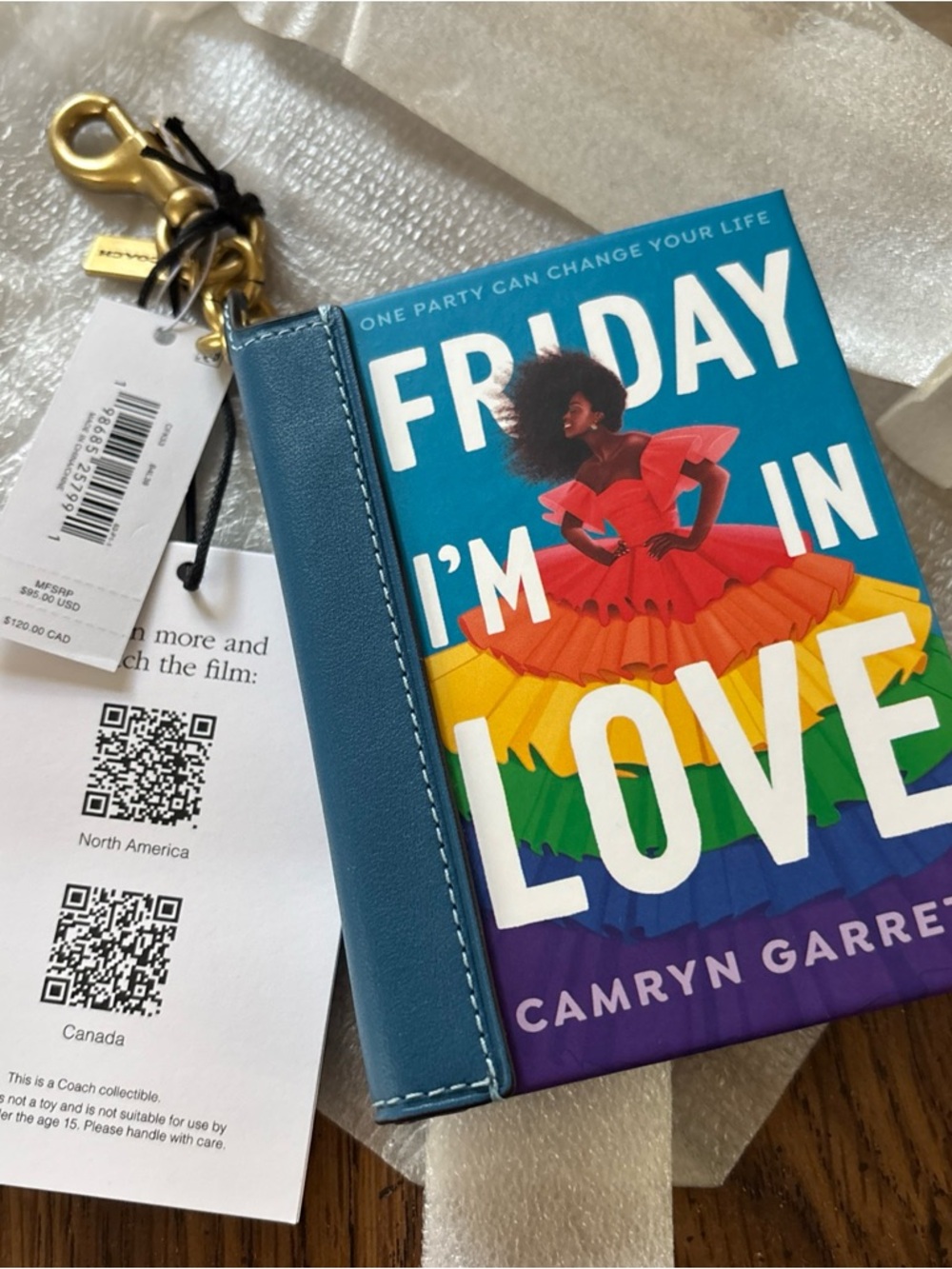 Coach Blue Leather-Trim 'Friday I'm in Love' Book Bag Charm